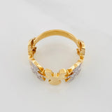 Anillo Niños 4.1g / T7 Dos Oros Amarillo Blanco 18K