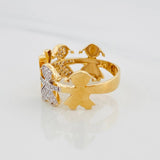 Anillo Niños 4.1g / T7 Dos Oros Amarillo Blanco 18K