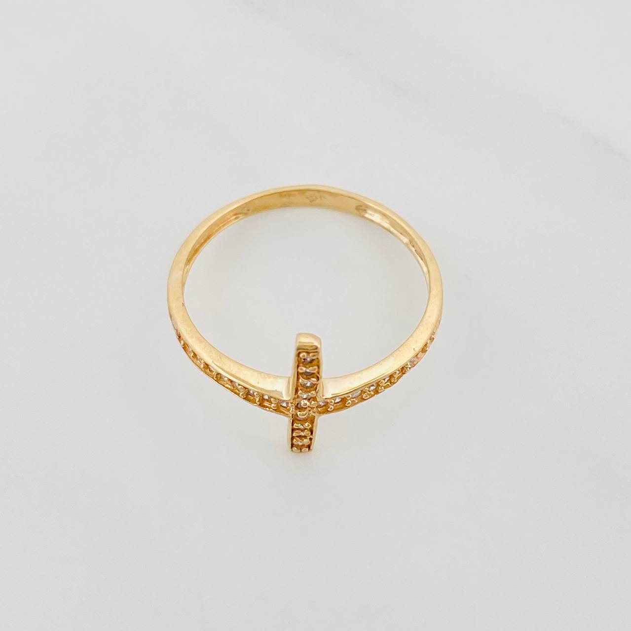 Anillo Cruz 1.75g / T7 1/2 Oro Amarillo 18K