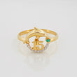 Anillo 15 's Delfín 2.2g / T6 1/2 Dos Oros Amarillo Blanco 18K