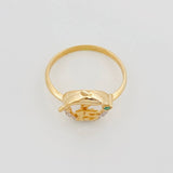 Anillo 15 's Delfín 2.2g / T6 1/2 Dos Oros Amarillo Blanco 18K