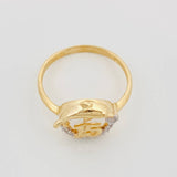 Anillo 15 's Delfín 2.15g / T6 1/4 Dos Oros Amarillo Blanco 18K