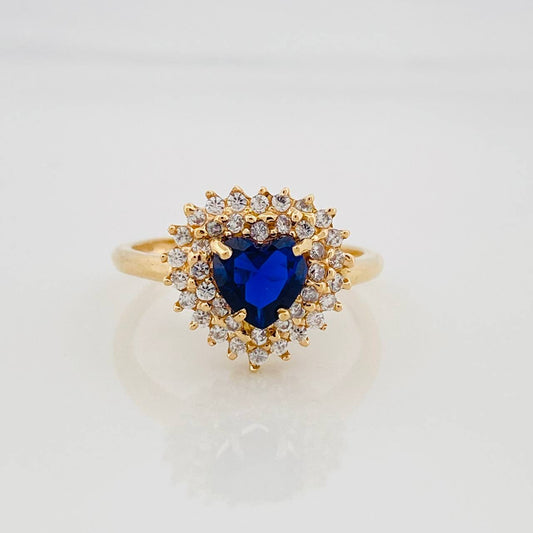 Anillo Halo Corazón 3.1g / T6 1/4 Oro Amarillo 18K