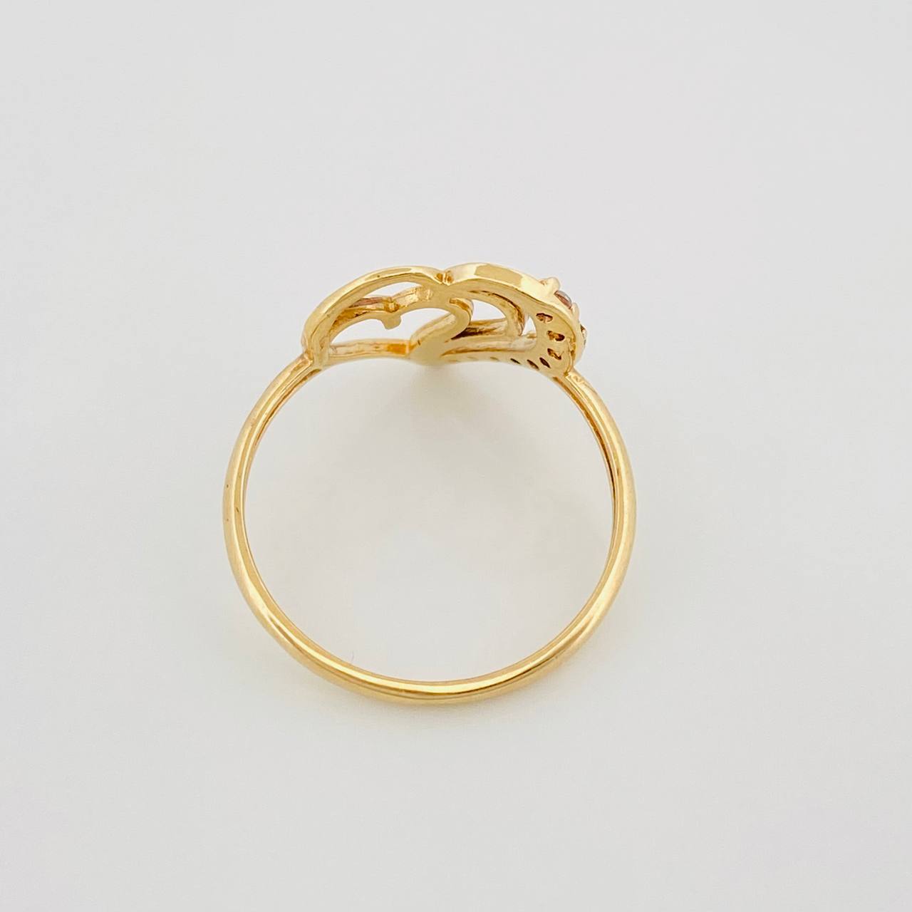 Anillo Silueta Corazón Doble 1.65g / T5 3/4 Oro Amarillo 18K