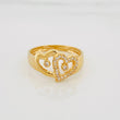 Anillo Silueta Corazón Doble 3.3g / T7 3/4 Oro Amarillo 18K