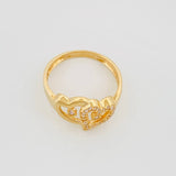 Anillo Silueta Corazón Doble 3.3g / T7 3/4 Oro Amarillo 18K