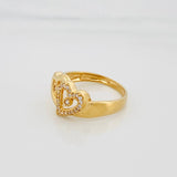 Anillo Silueta Corazón Doble 3.3g / T7 3/4 Oro Amarillo 18K