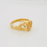 Anillo Silueta Corazón Doble 3.3g / T7 3/4 Oro Amarillo 18K