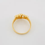 Anillo Silueta Corazón Doble 3.3g / T7 3/4 Oro Amarillo 18K