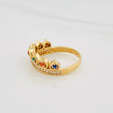 Anillo Tiara Corazones 4.2g / T6 3/4 Oro Amarillo 18K