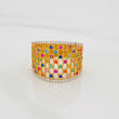Anillo Malla Colores 5.7g / T8 1/4 Dos Oros Amarillo Blanco 18K