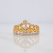 Anillo Corona 3.35g / T7 Dos Oros Amarillo Blanco 18K