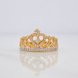 Anillo Corona 3.35g / T7 Dos Oros Amarillo Blanco 18K