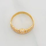 Anillo Corona 3.55g / T7 Dos Oros Amarillo Blanco 18K