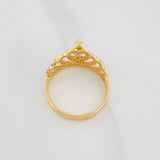 Anillo Corona 3.35g / T7 Dos Oros Amarillo Blanco 18K