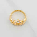 Anillo Corona 4.9g / T6 3/4 Dos Oros Amarillo Blanco 18K