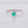 Anillo Rombo Esmeralda 15 Pts 1 g / T6 1/2 Plata 950