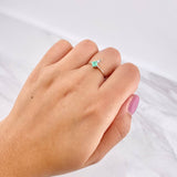 Anillo Rombo Esmeralda 15 Pts 1 g / T6 1/2 Plata 950