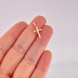 Dije Cruz Puntas Planas 0.25g / 2cm Oro Amarillo 18K