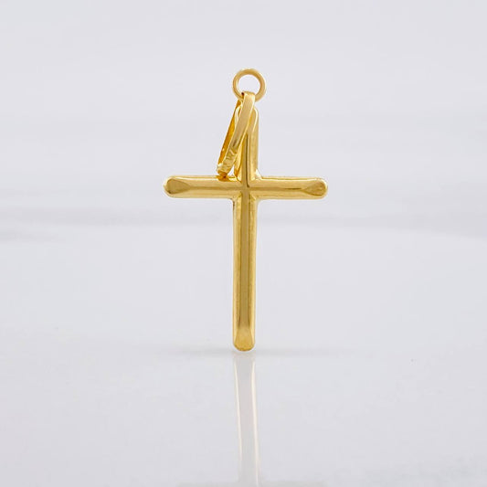 Dije Cruz Puntas Planas 0.7g / 3.4cm Oro Amarillo 18K