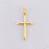 Dije Cruz Puntas Planas 0.7g / 3.5cm Oro Amarillo 18K