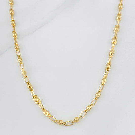Cadena Rustica Burbuja 9.95g / 55cm / 3.3mm Oro Amarillo 18K
