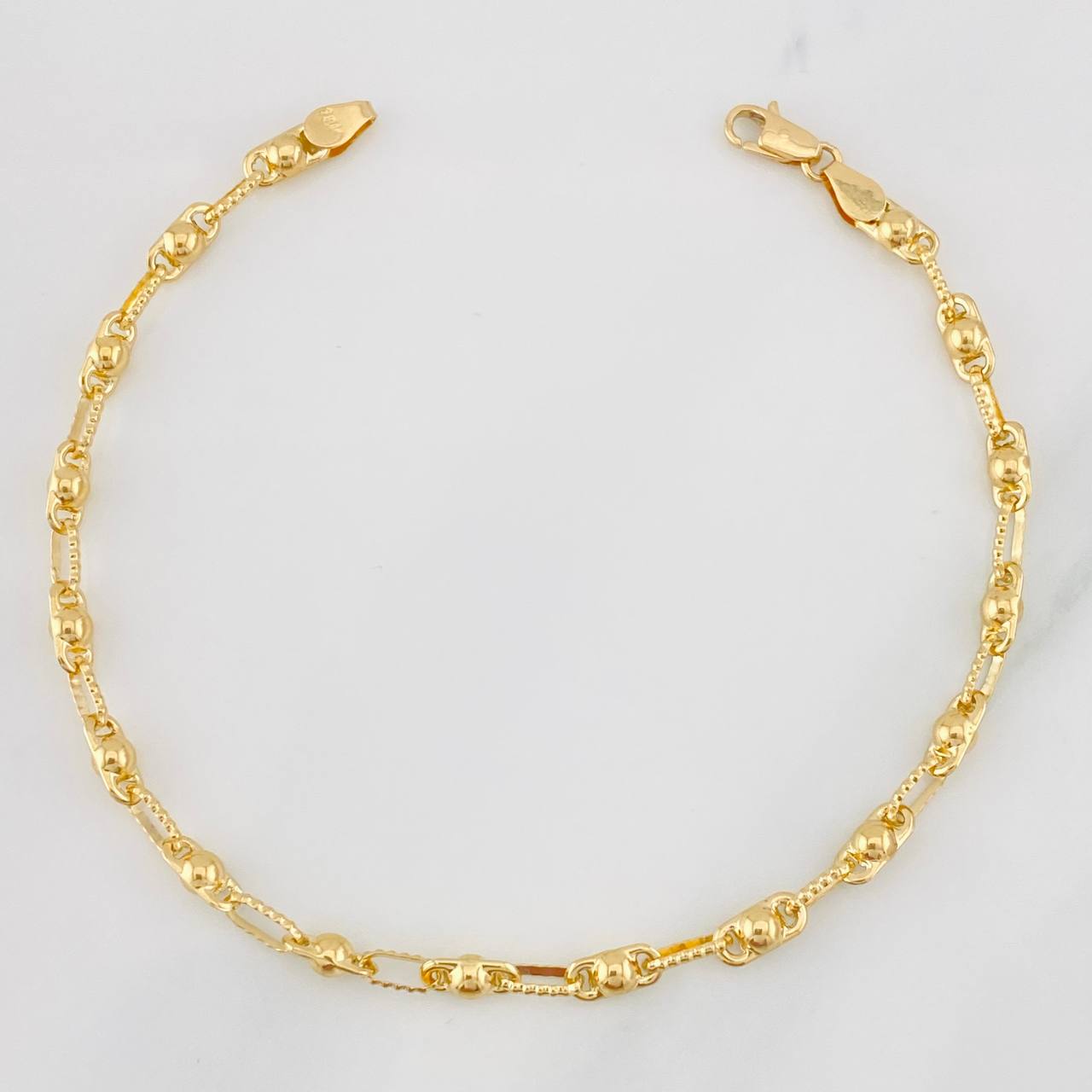 Pulso Rustico Burbuja 4.1g / 21.5cm / 3.3mm Oro Amarillo 18K