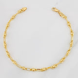 Pulso Rustico Burbuja 4.1g / 21.5cm / 3.3mm Oro Amarillo 18K