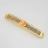 Herraje Placa Rectangular Medusa 3.25g / 4.2cm Dos Oros Amarillo Rosa 18K