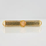 Herraje Placa Rectangular Medusa 3.25g / 4.2cm Dos Oros Amarillo Rosa 18K