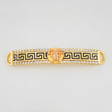 Herraje Placa Rectangular Medusa 3.25g / 4.2cm Dos Oros Amarillo Rosa 18K