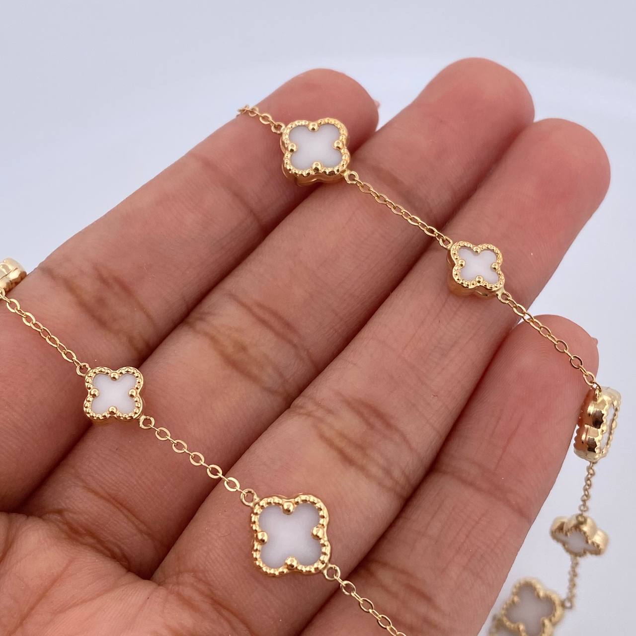 Cadena Trebol 8.8gr / 45.2cm / Electroestatico Oro Amarillo 18K &