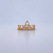 Anillo Corona 2.35gr / T6 3/4 / Circones Blancos Oro Amarillo 18K &