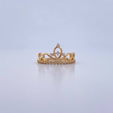 Anillo Corona 2.35gr / T6 3/4 / Circones Blancos Oro Amarillo 18K &