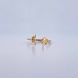 Anillo Abrazo Estrella Luna 1.6gr / T6 1/4 / Circones Blancos Oro Amarillo 18K &