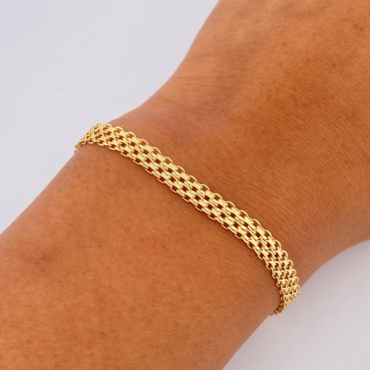 Pulso Chino 5.85gr / 20.2cm / 4.6mm Oro Amarillo +0 18K &