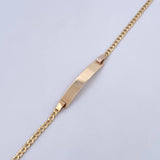 Pulso Cubano 1.75gr / 17cm / 2mm Placa Rectangular Curva Oro Amarillo +1 18K &