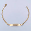 Pulso Cubano 1.75gr / 17cm / 2mm Placa Rectangular Curva Oro Amarillo +1 18K &