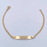 Pulso Cubano 1.75gr / 17cm / 2mm Placa Rectangular Curva Oro Amarillo +1 18K &