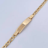 Pulso Escalera 8.3gr / 21.8cm / 4.4mm Placa Rectangular Curva Oro Amarillo +3 18K &