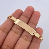 Pulso Escalera 8.3gr / 21.8cm / 4.4mm Placa Rectangular Curva Oro Amarillo +3 18K &