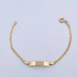 Pulso Escalera 1.95gr / 15.2cm / 1.8mm Placa Rectangular Curva Oro Amarillo +3 18K &