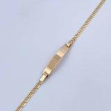 Pulso Escalera 1.95gr / 15.2cm / 1.8mm Placa Rectangular Curva Oro Amarillo +3 18K &