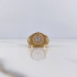 Anillo Crono Tempo 7.1gr / T9 1/2 / Circones Blancos Oro Amarillo 18K $