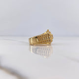 Anillo Crono Tempo 7.1gr / T9 1/2 / Circones Blancos Oro Amarillo 18K $