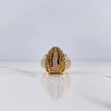 Anillo Virgen Guadalupe 7.8gr / T8 / Circones Negros Blancos Oro Amarillo 18K $