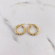 Candongas Ivy 1.35gr / 1.7cm / Rayadas Entorchadas Oro Amarillo 18K $