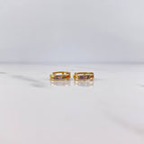 Candongas Carril Doble 1.1gr / 1cm / Circones Colores Oro Amarillo 18K $