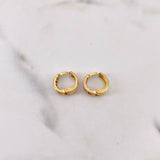 Candongas Carril Doble 1.1gr / 1cm / Circones Colores Oro Amarillo 18K $