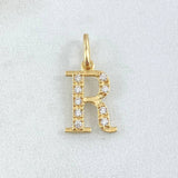 Dije Letra R Silueta 0.95gr / 2cm / Oro 18K
